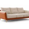 Horizon dual shade 3+1+1 sofa in Hyderabad leatherette and fabric sofa set