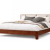 serene teak wood king size bed in Hyderabad upholstered modern wooden cot